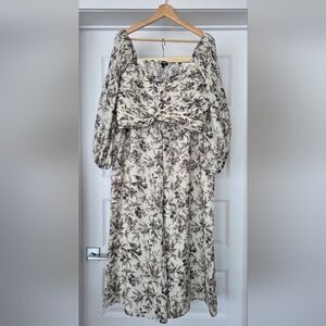 NWT EXPRESS Floral Crop Top and Wide Leg Pant Set, Size L